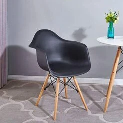 2xhome - Kids Size Plastic Toddler Armchairs With Natural Wooden Dowel Legs And White Round Table, Black (3 Piece Set) 20 2xhome - Kids Size Plastic Toddler Armchairs With Natural Wooden Dowel Legs And White Round Table, Black (3 Piece Set) -Best Furniture Store 410ahz8n4wL