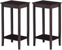 TINKLE WELL Nightstand, Industrial Side Open Shelf, Bedside Desk With 2-Tier Adjustable Storage For Bedroom, Living Room, End Table Set Of 1, Greige -Best Furniture Store 410ak2vGj1L. AC