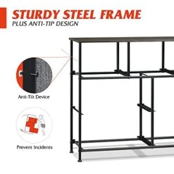 Dresser TV Stand, Entertainment Center With Fabric Drawers, Media Console Table With Metal Frame And Wood Top For TV Up To 45 Inch, Chest Of Drawers For Bedroom, Living Room, Entryway, Dark Grey -Best Furniture Store 410hlvlEgUL