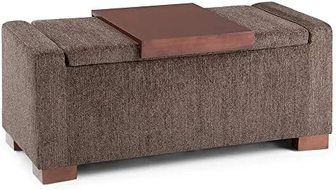 SIMPLIHOME Harrison 36 Inch Wide Square Coffee Table Lift Top Storage Ottoman In Upholstered Slate Grey Tufted Linen Look Fabric For The Living Room, Transitional 13 SIMPLIHOME Harrison 36 Inch Wide Square Coffee Table Lift Top Storage Ottoman In Upholstered Slate Grey Tufted Linen Look Fabric For The Living Room, Transitional - Image 13