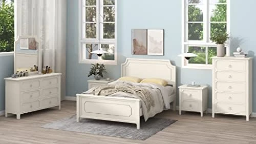 Harper & Bright Designs 3 Pieces Bedroom Sets,Bedroom Furniture Set With Full Size Platform Bed,Nightstand And Wardrobe For Kids Boys Girls(Pink+White) 8 Harper & Bright Designs 3 Pieces Bedroom Sets,Bedroom Furniture Set With Full Size Platform Bed,Nightstand And Wardrobe For Kids Boys Girls(Pink+White) - Image 8