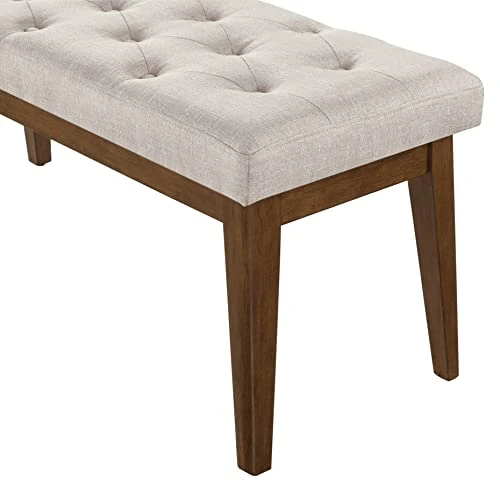 Ball & Cast Ottoman Benches, 41.5", Walnut & Taupe 6 Ball & Cast Ottoman Benches, 41.5", Walnut & Taupe - Image 6