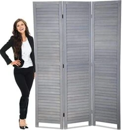 Room Dividers 3 Panel Partition Room Dividers 5.6 Ft Tall Privacy Wall Foldable Room Divider Privacy Screen Wood Screen Room Separator For Home Office Bedroom Restaurant , Gray 19 Room Dividers 3 Panel Partition Room Dividers 5.6 Ft Tall Privacy Wall Foldable Room Divider Privacy Screen Wood Screen Room Separator For Home Office Bedroom Restaurant , Gray -Best Furniture Store 411 7jPJfbL. AC