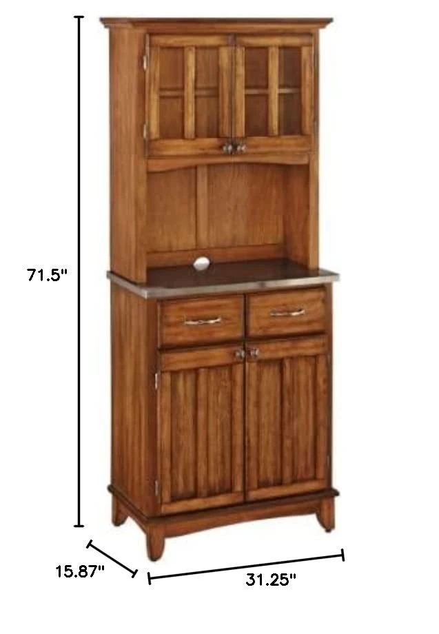 Buffet Of Buffet Cottage Oak With Stainless Steel Top With Hutch By Home Styles 2 Buffet Of Buffet Cottage Oak With Stainless Steel Top With Hutch By Home Styles - Image 2
