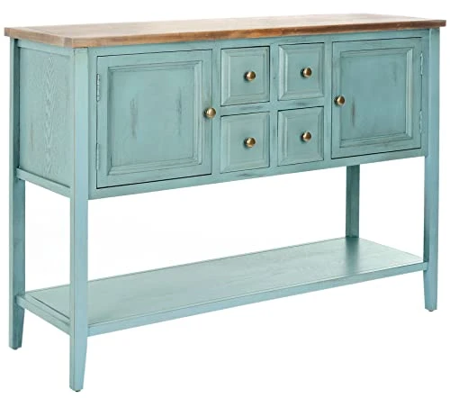 Safavieh American Homes Collection Charlotte Distressed Light Blue Sideboard 3 Safavieh American Homes Collection Charlotte Distressed Light Blue Sideboard - Image 3