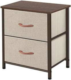 Storage Dresser End/Side Table - Dark Grey & 3 Drawers Fabric Dresser Storage Tower, Organizer Unit For Bedroom, Closet, Entryway, Hallway - Dark Grey -Best Furniture Store 411OKFURcoL. AC