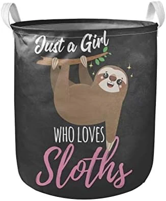 ORGYPET Collapsible Laundry Hamper, Black Round Laundry Basket, Large Storage Bin For Nursery Hamper And Kids Room (Cute Sloth) 14 ORGYPET Collapsible Laundry Hamper, Black Round Laundry Basket, Large Storage Bin For Nursery Hamper And Kids Room (Cute Sloth) - Image 14