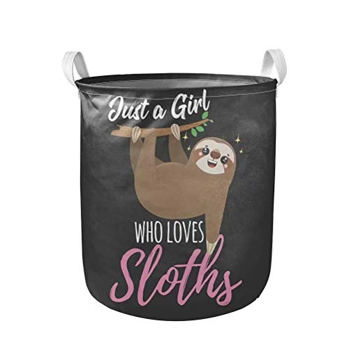 ORGYPET Collapsible Laundry Hamper, Black Round Laundry Basket, Large Storage Bin For Nursery Hamper And Kids Room (Cute Sloth) 1 ORGYPET Collapsible Laundry Hamper, Black Round Laundry Basket, Large Storage Bin For Nursery Hamper And Kids Room (Cute Sloth)
