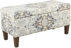 HomePop Large Upholstered Rectangular Storage Ottoman Bench With Hinged Lid, Slate Damask 19 HomePop Large Upholstered Rectangular Storage Ottoman Bench With Hinged Lid, Slate Damask -Best Furniture Store 411TlqPwOjL. AC