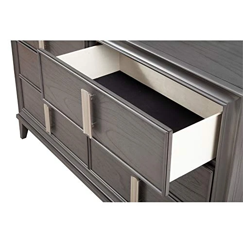 2 Piece Set With Wood 6-Drawer Dresser & 5-Drawer Chest In Dark Gray 5 2 Piece Set With Wood 6-Drawer Dresser & 5-Drawer Chest In Dark Gray - Image 5