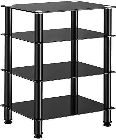 Fitueyes 4-Tier Media Stand Audio/Video Component Cabinet With Glass Shelf For/Apple Tv/Xbox One/ps4 AS406001GB 7 Fitueyes 4-Tier Media Stand Audio/Video Component Cabinet With Glass Shelf For/Apple Tv/Xbox One/ps4 AS406001GB - Image 7