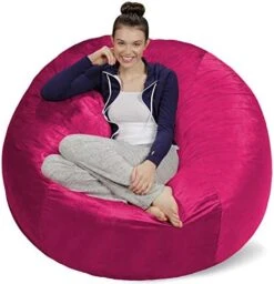 Sofa Sack - Plush Ultra Soft Bean Bags Chairs For Kids, Teens, Adults - Memory Foam Beanless Bag Chair With Microsuede Cover - Foam Filled Furniture For Dorm Room - Charcoal 5' (AMZBB-5SK-CS03) -Best Furniture Store 411gaq1HGhL. AC