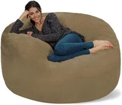 Chill Sack Bean Bag Chair: Giant 5' Memory Foam Furniture Bean Bag - Big Sofa With Soft Micro Fiber Cover - Dark Gray -Best Furniture Store 411u85qlnXL. AC