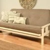 Kodiak Furniture Monterey Futon Set, No Drawers, With Antique White Base And Linen Stone Mattress