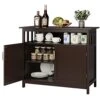 ITUSUT Buffet Cabinet, Kitchen Sideboard With Storage, Freestanding Side Accent Cabinet with 2 Doors, Coffee Bar Cabinet for Living Room, Hallway, Bathroom Brown