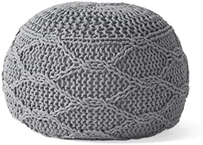 Christopher Knight Home Morven Pouf, Ivory 4 Christopher Knight Home Morven Pouf, Ivory - Image 4