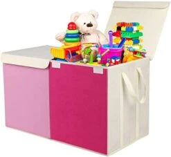 VICTORICH Toy Box Chest, Collapsible Sturdy Storage Bins With Lids, Extra Large Kids Toy Storage Organizer Boxes Bins Baskets For Kids, Boys, Girls, Nursery Room, Playroom (V-Red) -Best Furniture Store 412cU71Xn7L. AC