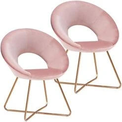 Duhome Modern Accent Velvet Chairs Dining Chairs Single Sofa Comfy Upholstered Arm Chair Living Room Furniture Mid-Century Leisure Lounge Chairs With Golden Metal Frame Legs Set Of 2 Grey -Best Furniture Store 4138DA7iUOL. AC