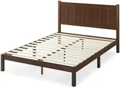 Adrian Wood Rustic Style Platform Bed With Headboard/No Box Spring Needed/Wood Slat Support, King & 12 Inch Gel-Infused Green Tea Memory Foam Mattress, King -Best Furniture Store 413QfVeEzoL. AC 2