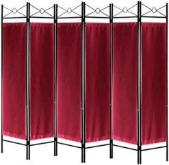Legacy Decor 4 Panel Metal And Woven Fabric Room Divider With Two Way Hinges White Color -Best Furniture Store 413RliRSYL. AC
