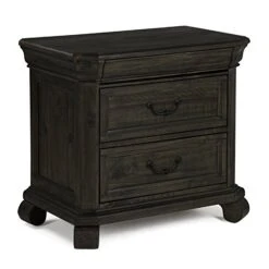 BOWERY HILL Wood Espresso Traditional Peppercorn 3 Drawer Nightstand