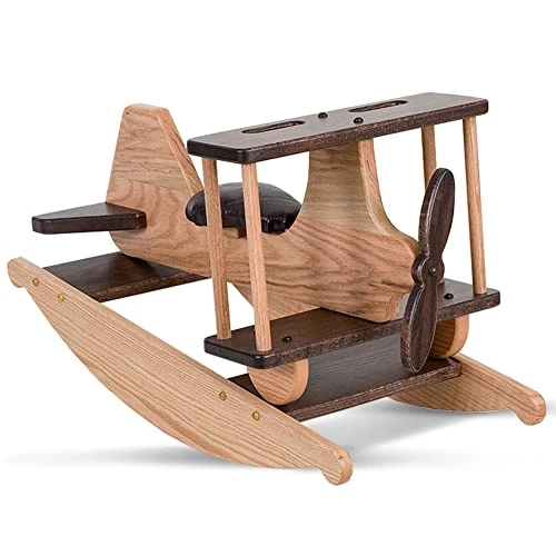 Amish Made Solid Oak Wood Children's Airplane Chair For Toddler - Perfect Rocking Chair For Kids - Children's Wooden Rocking Chair - Toddler Wooden Rocker - Ideal Baby / Kids Room Furniture 1 Amish Made Solid Oak Wood Children's Airplane Chair For Toddler - Perfect Rocking Chair For Kids - Children's Wooden Rocking Chair - Toddler Wooden Rocker - Ideal Baby / Kids Room Furniture