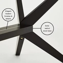 Uptown Club Dining Table With Tempered Glass Top, Elegant Statement Piece For Contemporary Home, 63" X 36", Dark-Walnut 9 Uptown Club Dining Table With Tempered Glass Top, Elegant Statement Piece For Contemporary Home, 63" X 36", Dark-Walnut -Best Furniture Store 414AnlB3RRL