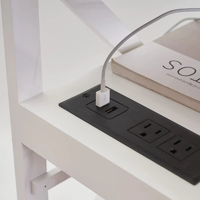 BECTSBEFF Fully Assembled Narrow Side Table With Charging Station, No Assembly Narrow Nightstand With USB Ports, Pre Assembled Skinny End Table With Outlets For Living Room, Bedroom-White 5 BECTSBEFF Fully Assembled Narrow Side Table With Charging Station, No Assembly Narrow Nightstand With USB Ports, Pre Assembled Skinny End Table With Outlets For Living Room, Bedroom-White - Image 5