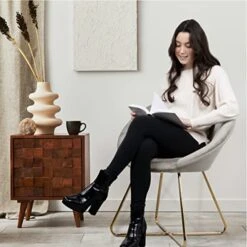 Milliard Circle Velvet Accent Chair For Living Room, Bedroom And Home Office With Gold Legs (Velvet Grey) 8 Milliard Circle Velvet Accent Chair For Living Room, Bedroom And Home Office With Gold Legs (Velvet Grey) -Best Furniture Store 414NO0VNE6L