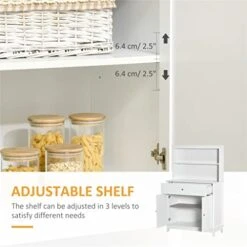 58" Kitchen Buffet, Dining Room With Drawers And Storage Cabinets, White 12 58" Kitchen Buffet, Dining Room With Drawers And Storage Cabinets, White -Best Furniture Store 414Q0YJ4oiL