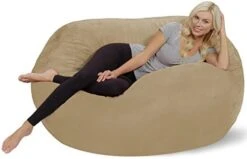 Chill Sack - Bean Bag Lounger, 5-Feet, Charcoal -Best Furniture Store 414aXcLEGnL. AC