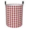 Foruidea Check Red Laundry Basket,Laundry Hamper,Collapsible Storage Bin,Oxford Fabric Clothes Baskets,Nursery Hamper For Home,Office,Dorm,Gift Basket