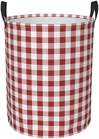 Foruidea Check Red Laundry Basket,Laundry Hamper,Collapsible Storage Bin,Oxford Fabric Clothes Baskets,Nursery Hamper For Home,Office,Dorm,Gift Basket 10 Foruidea Check Red Laundry Basket,Laundry Hamper,Collapsible Storage Bin,Oxford Fabric Clothes Baskets,Nursery Hamper For Home,Office,Dorm,Gift Basket - Image 10