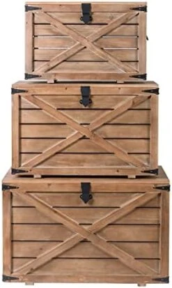 GENERIC Sam&Sophie Farmhouse Storage Chest, Black Blanket Chest, Set Of 3 Bedroom Foot Locker Storage Chest, Livingroom Coffee Table -Best Furniture Store 4152qTCaFPL. AC