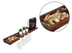 Rustic State Molise Wall Mount Wood Floating Wine Rack Stemware Holder Glassware Shelf Cork Storage Organizer For 3 Bottles And 4 Glasses - Home, Kitchen, Dining Room Bar Décor - Walnut 11 Rustic State Molise Wall Mount Wood Floating Wine Rack Stemware Holder Glassware Shelf Cork Storage Organizer For 3 Bottles And 4 Glasses - Home, Kitchen, Dining Room Bar Décor - Walnut -Best Furniture Store 4157vkJKjfL