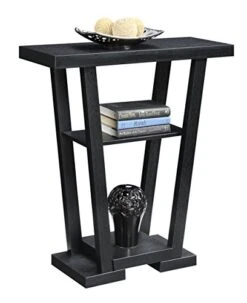 Convenience Concepts Newport V Console, Black -Best Furniture Store 415KRNBKyEL
