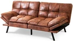 Fabric Futon Sofa Bed, Memory Foam Couch Convertible Loveseat, Sleeper Sofa Modern Futon Sets For Small Apartments, Compact Living Space, Office (Grey) -Best Furniture Store 415MYKSM6pL. AC