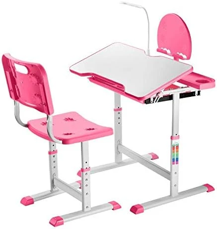 Kids Desk And Chair Set, Functional Children Desk Study Table, Tilted Table Height-Adjustable Desk And Chair Combination With LED Light, Storage Drawers For Boys And Girls, Blue 9 Kids Desk And Chair Set, Functional Children Desk Study Table, Tilted Table Height-Adjustable Desk And Chair Combination With LED Light, Storage Drawers For Boys And Girls, Blue - Image 9