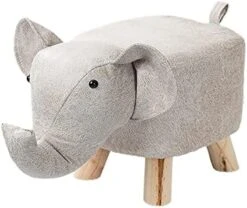 Gazechimp Animal Footstool, Foot Rest With Wooden Legs, Cute Storage Multifunctional Cartoon Sofa Tea Stool, Kids Stool For Bedroom Playroom Guest Rooms, Gray -Best Furniture Store 415gYvU030L. AC