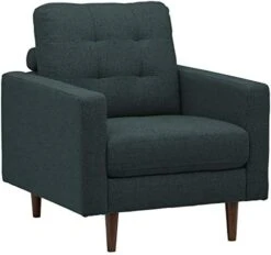 Amazon Brand – Rivet Cove Mid-Century Modern Tufted Leather Accent Chair, 32.7"W, Caramel -Best Furniture Store 415gv7XyQ8L. AC