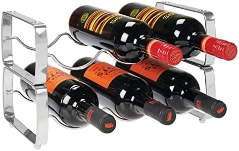 MDesign Metal Steel 3 Bottle Modular Wine Rack Storage Organizer For Kitchen Countertop, Table Top, Pantry, Fridge - Holder For Wine, Beer, Pop/Soda, Water, Stackable - 2 Pack - Matte White 8 MDesign Metal Steel 3 Bottle Modular Wine Rack Storage Organizer For Kitchen Countertop, Table Top, Pantry, Fridge - Holder For Wine, Beer, Pop/Soda, Water, Stackable - 2 Pack - Matte White - Image 8