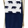 Navy Blue And White Baby Kid Clothes Laundry Hamper For Big Bear Collection By Sweet Jojo Designs