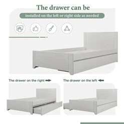 Epinki 3 Pieces Cream Simple Style Wood Bedroom Sets With Twin Bed, Nightstand And Chest, Easy Assembly 8 Epinki 3 Pieces Cream Simple Style Wood Bedroom Sets With Twin Bed, Nightstand And Chest, Easy Assembly -Best Furniture Store 415toHoH6GL