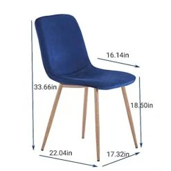 Beaugreen Velvet Dining Chairs Set Of 4 Modern Dining Room & Kitchen Chairs Side Chair With Metal Legs For Home & Kitchen(Blue) -Best Furniture Store 415zhhV0O9L