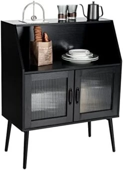 Giantex Buffet Cabinet With Storage, Farmhouse Sideboard With Open Shelves & Tempered Glass Door, Mid Century Free-Standing Kitchen Cupboard For Living Room Hallway, Black 9 Giantex Buffet Cabinet With Storage, Farmhouse Sideboard With Open Shelves & Tempered Glass Door, Mid Century Free-Standing Kitchen Cupboard For Living Room Hallway, Black -Best Furniture Store 41658W490L. AC