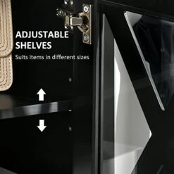 HOMCOM Coffee Bar Cabinet, Sideboard Buffet Cabinet, Kitchen Cabinet With Storage Drawers And Glass Door For Living Room, Entryway, Black 12 HOMCOM Coffee Bar Cabinet, Sideboard Buffet Cabinet, Kitchen Cabinet With Storage Drawers And Glass Door For Living Room, Entryway, Black -Best Furniture Store 4165cTMuhWL