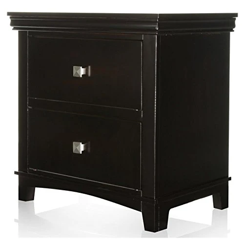 Furniture Of America Brighton Solid Wood 2-Drawer Nightstand In Espresso 1 Furniture Of America Brighton Solid Wood 2-Drawer Nightstand In Espresso