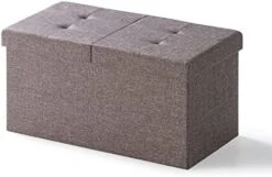 Otto & Ben 30" Storage Ottoman With SMART LIFT Top, Upholstered Tufted Bench, Foot Rest, Dark Grey -Best Furniture Store 4169dTBITsL. AC