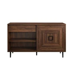 Walker Edison Mid-Century Modern Wood Kitchen Buffet Sideboard-Entryway Serving Storage Cabinet Doors-Dining Room Console, 52 Inch, Dark Walnut -Best Furniture Store 416BhIEDHKL