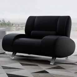 Zuri Modern Aspen White Microfiber Leather Sofa Set With Loveseat And Chair -Best Furniture Store 416H100RvL. AC